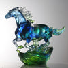 LIULI Crystal Art Horse Sculpture, Advance without Fear