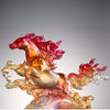 LIULI Crystal Art Horse Sculpture, Fireball, charging to triumph