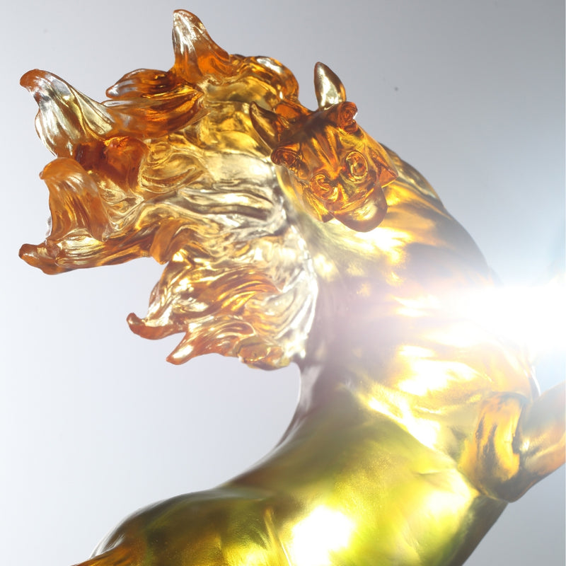 LIULI Crystal Art Horse Sculpture, Transcendent Glory