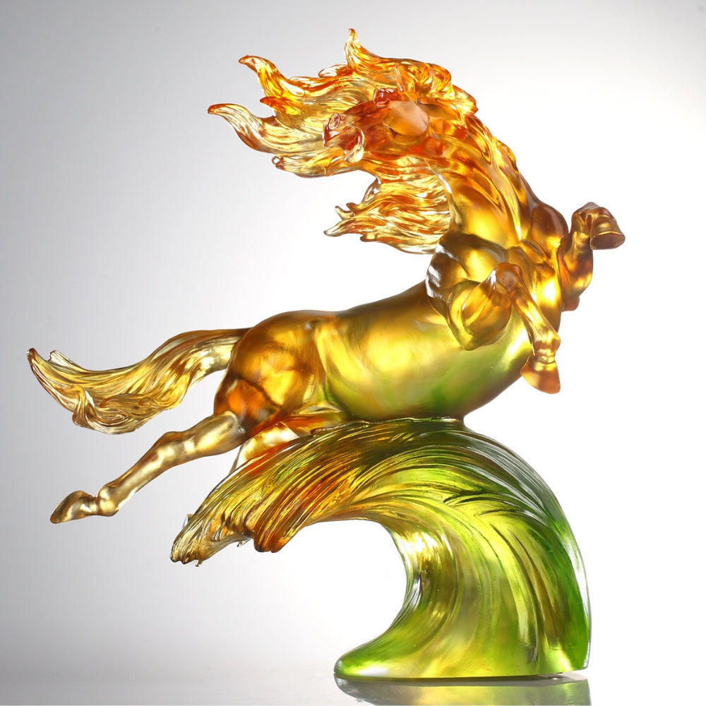 LIULI Crystal Art Horse Sculpture, Transcendent Glory
