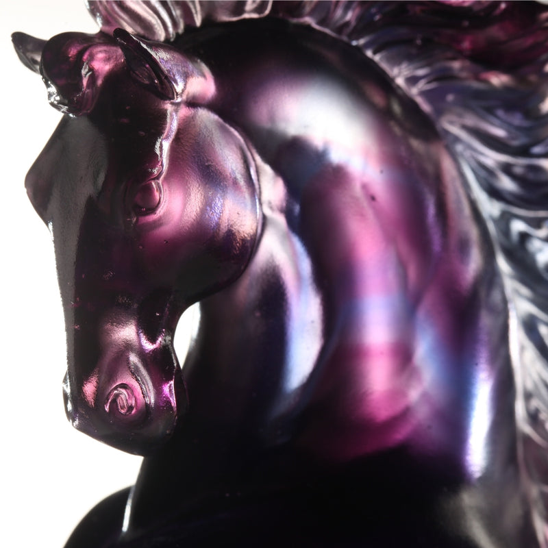 LIULI Crystal Art Horse Sculpture, Lofty Peaks, Far-Sighted Vision