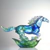 LIULI Crystal Art Horse Sculpture, Advance without Fear
