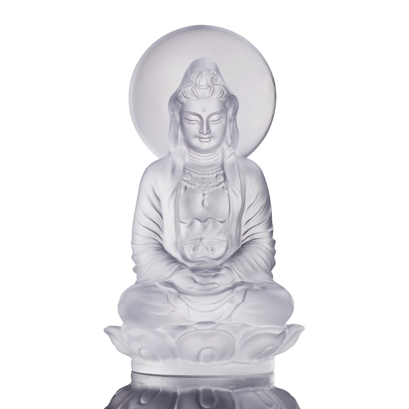 LIULI Crystal Buddha, Guanyin, Accompanied By Ease