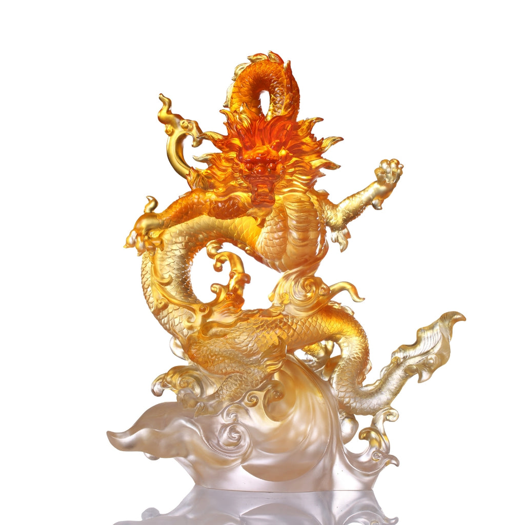 LIULI Crystal Art Mythical Dragon, True Believer, Uplift