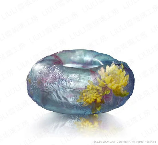 LIULI Crystal Flower, Chrysanthemum, An Autumnal Wealth of Chrysanthemum