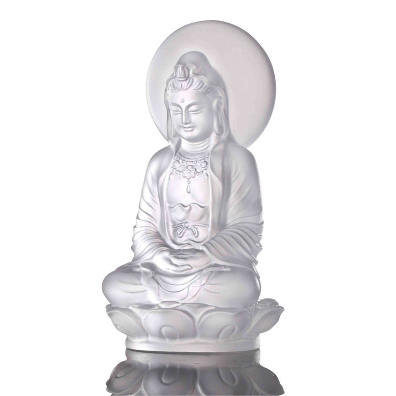LIULI Crystal Buddha, Guanyin, Accompanied By Ease