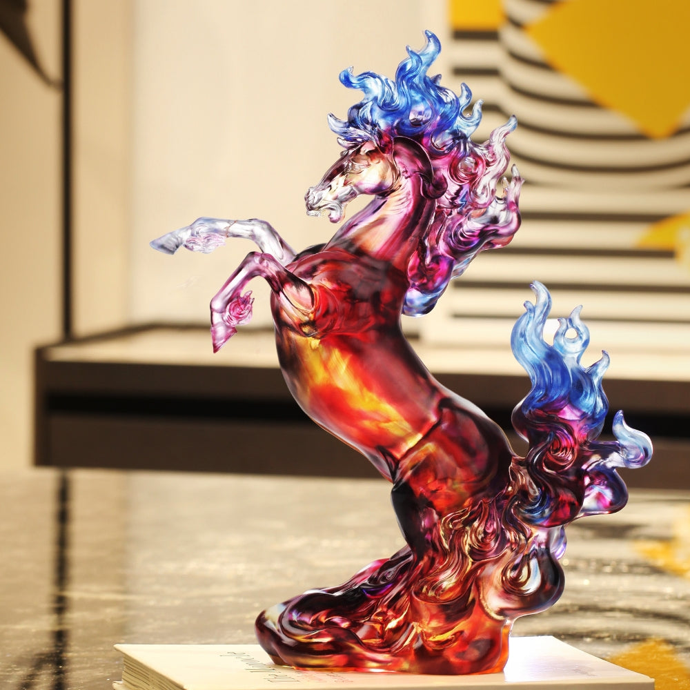 LIULI Crystal Art Horse Sculpture, A Glorious Occasion