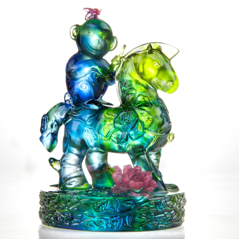 LIULI Crystal Animal, Monkey, Heaven Sent
