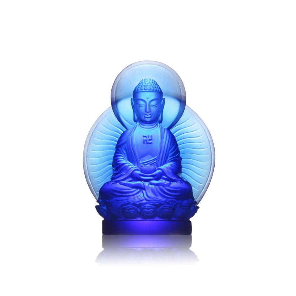LIULI Crystal Buddha, Medicine Buddha, The Faithful Guardian of all Wishes