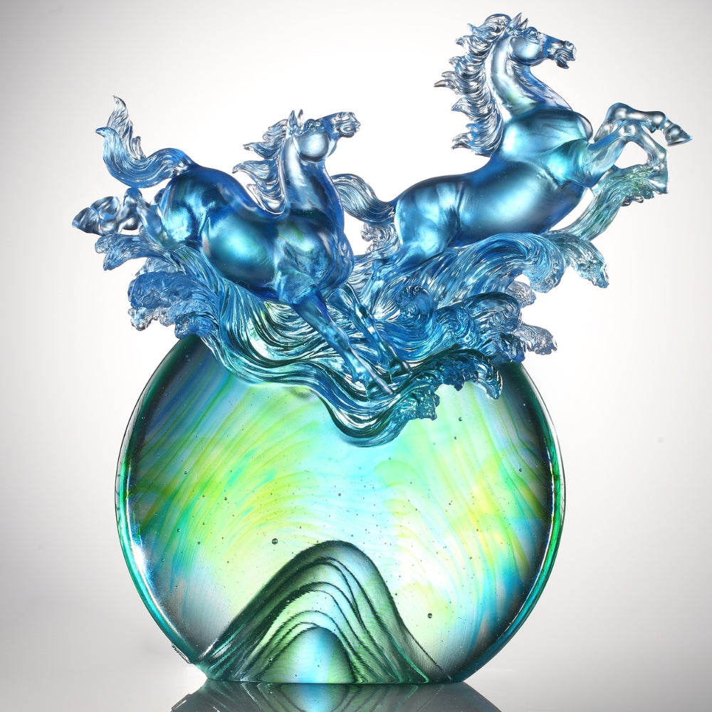 LIULI Crystal Art Horse Sculpture, Resembling water – ever in motion, ever alive