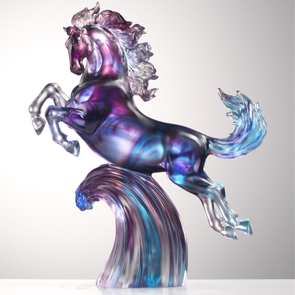 LIULI Crystal Art Horse Sculpture, Lofty Peaks, Far-Sighted Vision