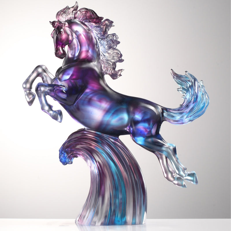 LIULI Crystal Art Horse Sculpture, Lofty Peaks, Far-Sighted Vision