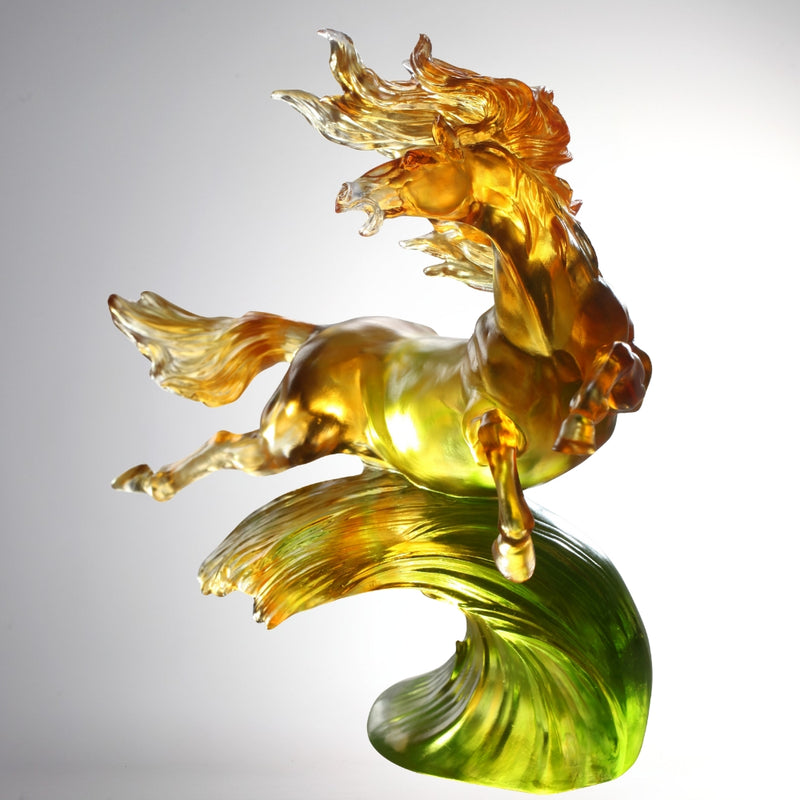 LIULI Crystal Art Horse Sculpture, Transcendent Glory