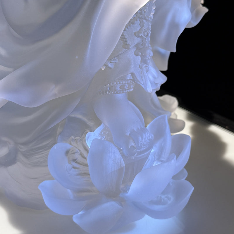 LIULI Crystal Guanyin, Tilan Guanyin, Lotus of Compassion