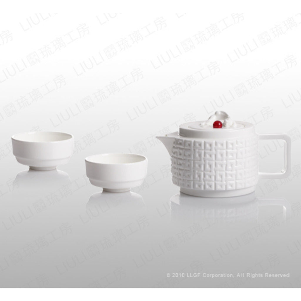 Bone China Tea Set (1 Tea Pot & 2 Cups), Little Teapot-The Wellspring Teapot (Set of 3)