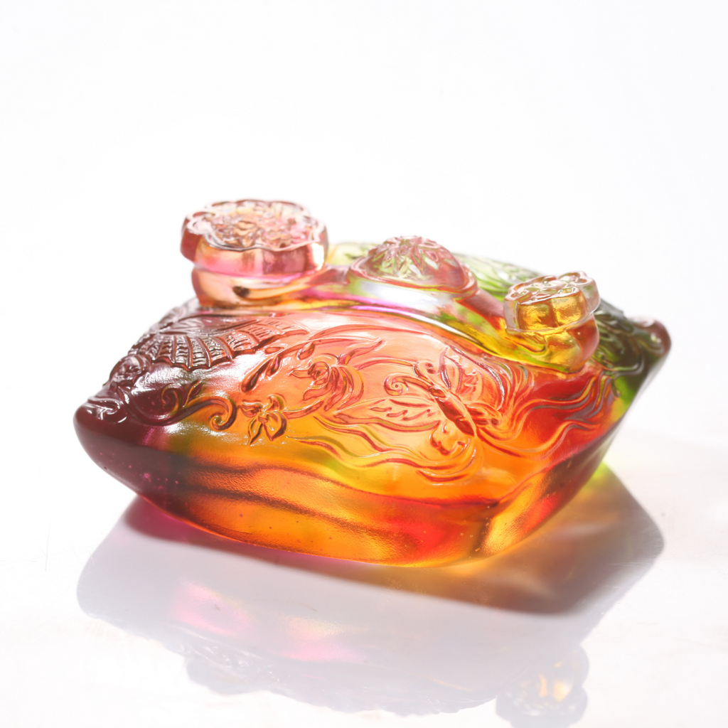 LIULI Ruyi, Paperweight, Decor, Flowers Dancing Fortuitously