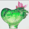 LIULI Crystal vase, Lotus Flower, Shrimp, Lotus Pond Leisure