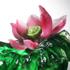 LIULI Crystal vase, Lotus Flower, Shrimp, Lotus Pond Leisure