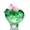 LIULI Crystal vase, Lotus Flower, Shrimp, Lotus Pond Leisure