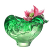 LIULI Crystal vase, Lotus Flower, Shrimp, Lotus Pond Leisure