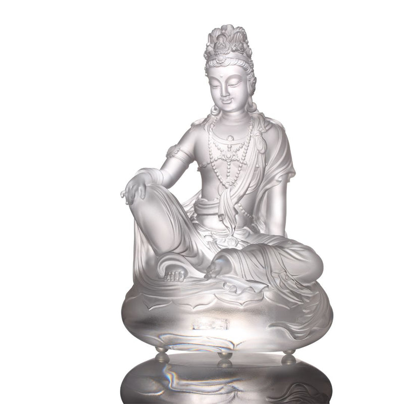 LIULI Crystal Buddha, Guanyin, Water, Moon, Heart of Zen