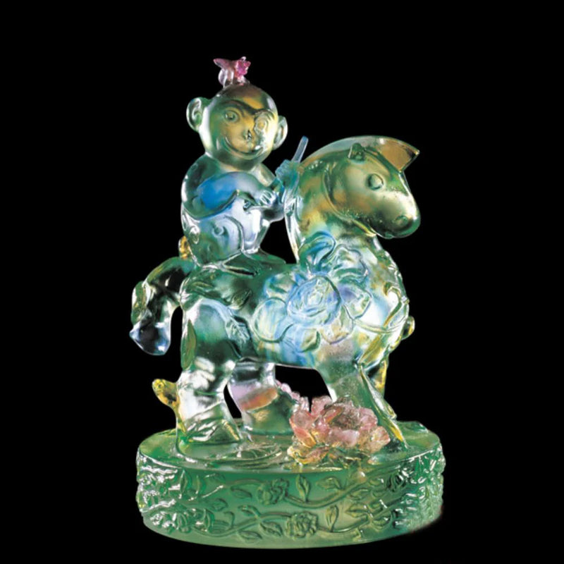 LIULI Crystal Animal, Monkey, Heaven Sent