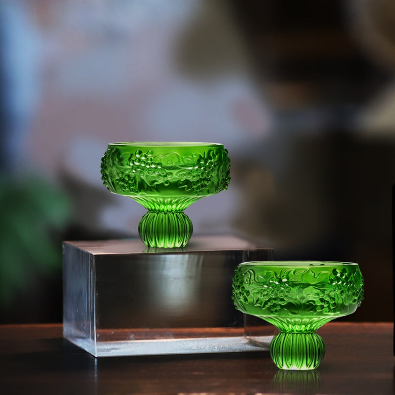 LIULI, Crystal Sake Glass, Shot Glass (Set of 2), Always the Right Time-Grape