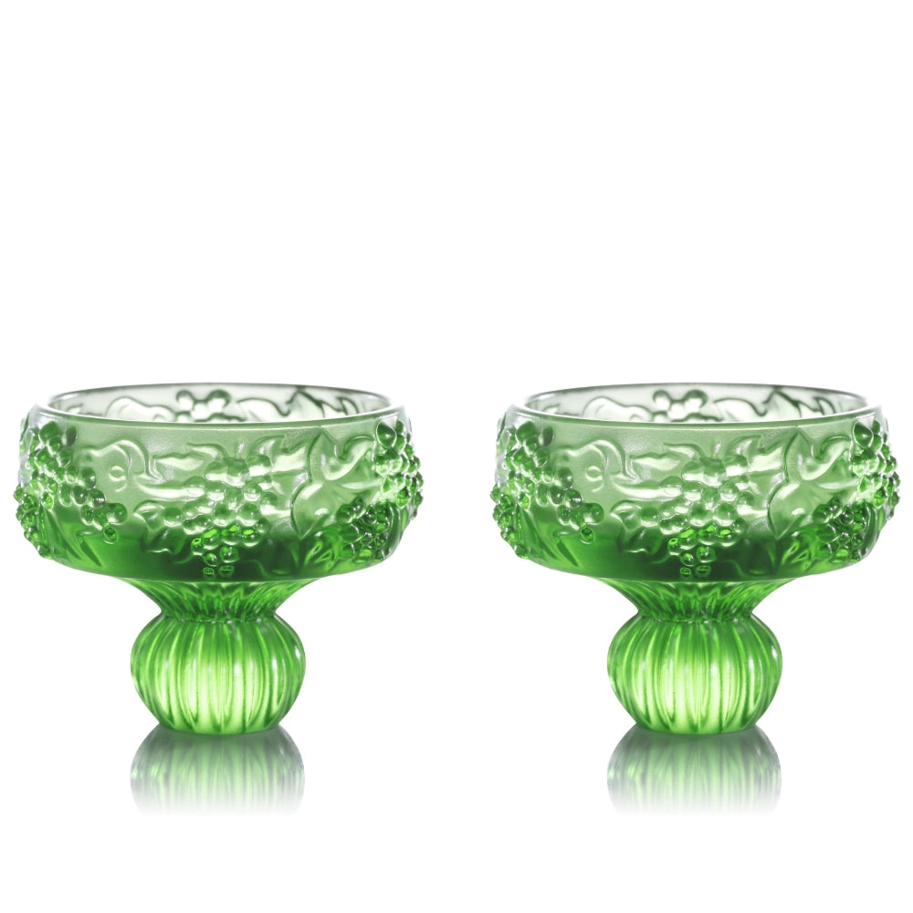 LIULI, Crystal Sake Glass, Shot Glass (Set of 2), Always the Right Time-Grape