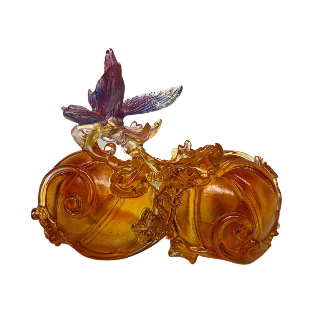 LIULI Crystal Butterfly, Paperweight, Fruits of Prosperity