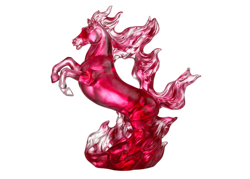 LIULI Crystal Art Horse Sculpture, Triumphant Ascent