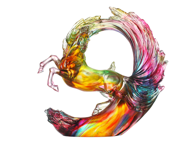 LIULI Crystal Art Horse Sculpture, The Peak of Greatness