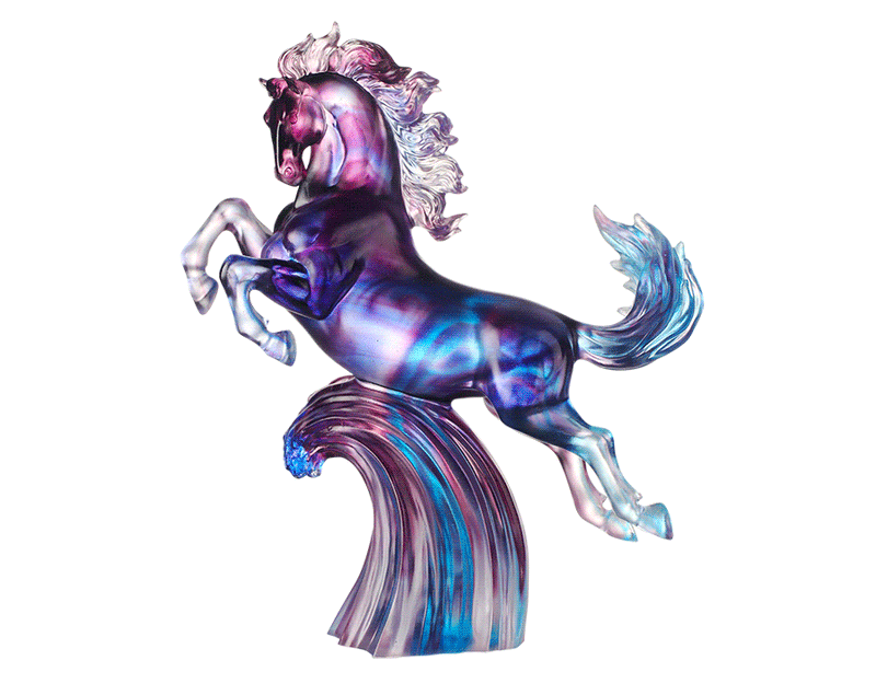 LIULI Crystal Art Horse Sculpture, Lofty Peaks, Far-Sighted Vision