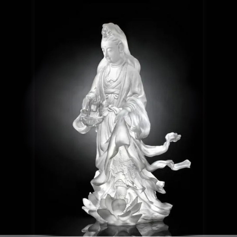 LIULI Crystal Guanyin, Tilan Guanyin, Lotus of Compassion