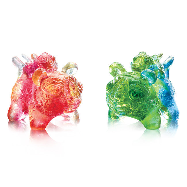 LIULI Crystal Tiger Figurine, The Power of Happiness