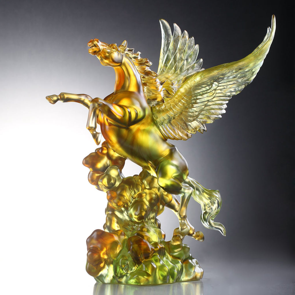 LIULI Crystal Art Collectible Pegasus Sculpture, King