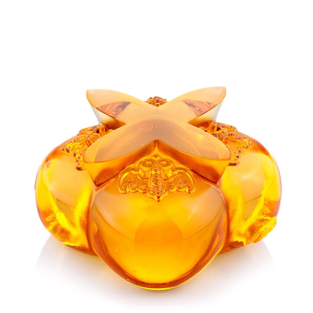 Crystal Persimmon, Kitchen Decor, Fortune Four Ways - LIULI Crystal Art
