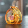 Crystal Peace Figurine, Spring Peach of Longevity - LIULI Crystal Art