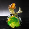 Crystal Fish, Koi Fish, Somersault To The Top - LIULI Crystal Art