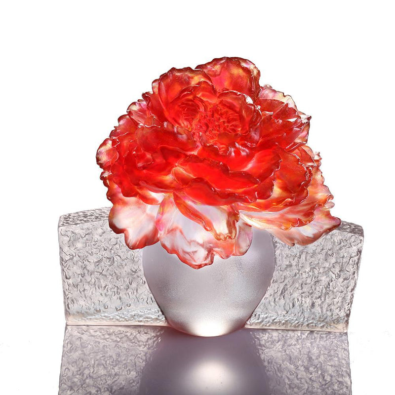 Crystal Flower, Peony, Wondrous Bloom - LIULI Crystal Art