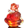 '- Crystal Snake Figurine (Zodiac, Playful) - "A Flowery World of Happiness" - LIULI Crystal Art