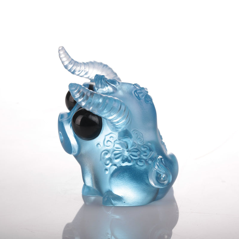 LIULI Chinese Year of the Ox Crystal Sculpture, One and the Same-We Are Remarkable