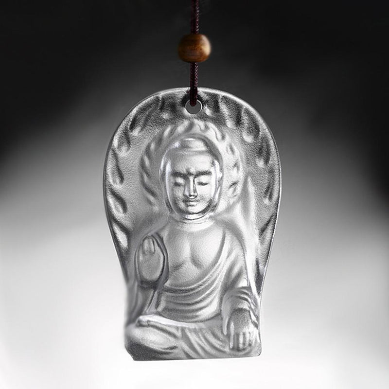 '-- DELETE -- Crystal Pendant, Amitabha Buddha, Fulfillment at Hand - LIULI Crystal Art