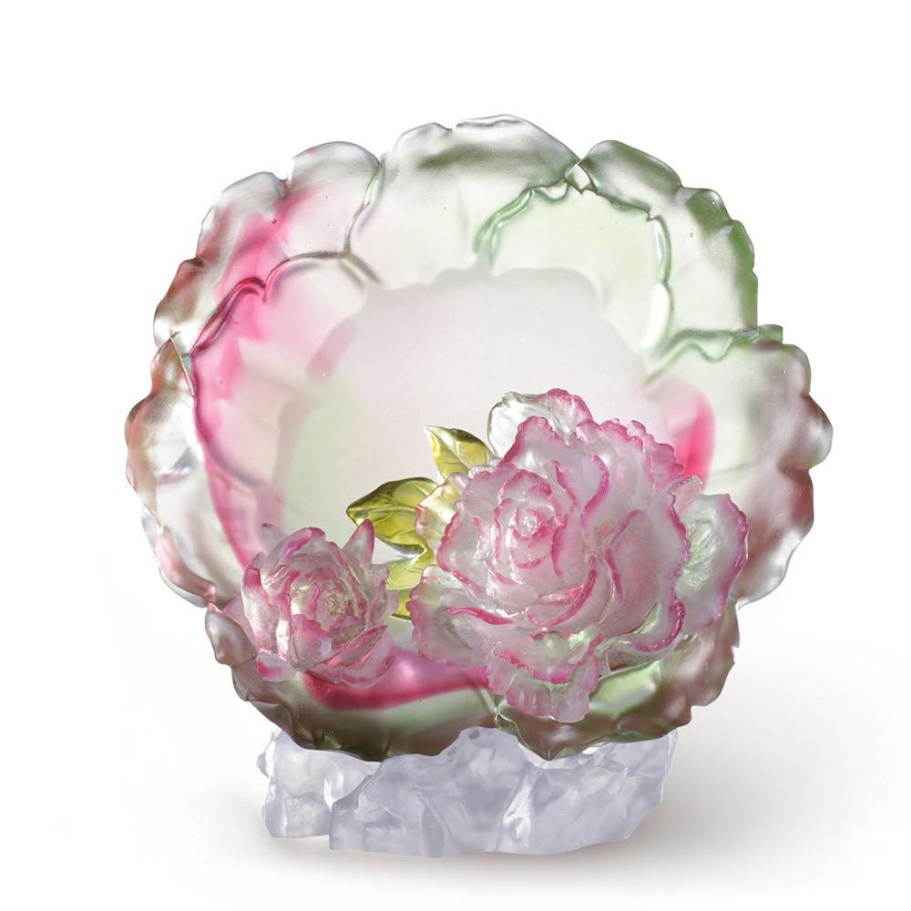 Crystal Flower, Flower of the Month, Peony-April - LIULI Crystal Art