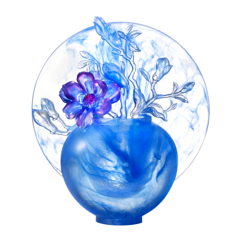 Crystal Flower, Magnolia, World of Beautiful Compassion - LIULI Crystal Art