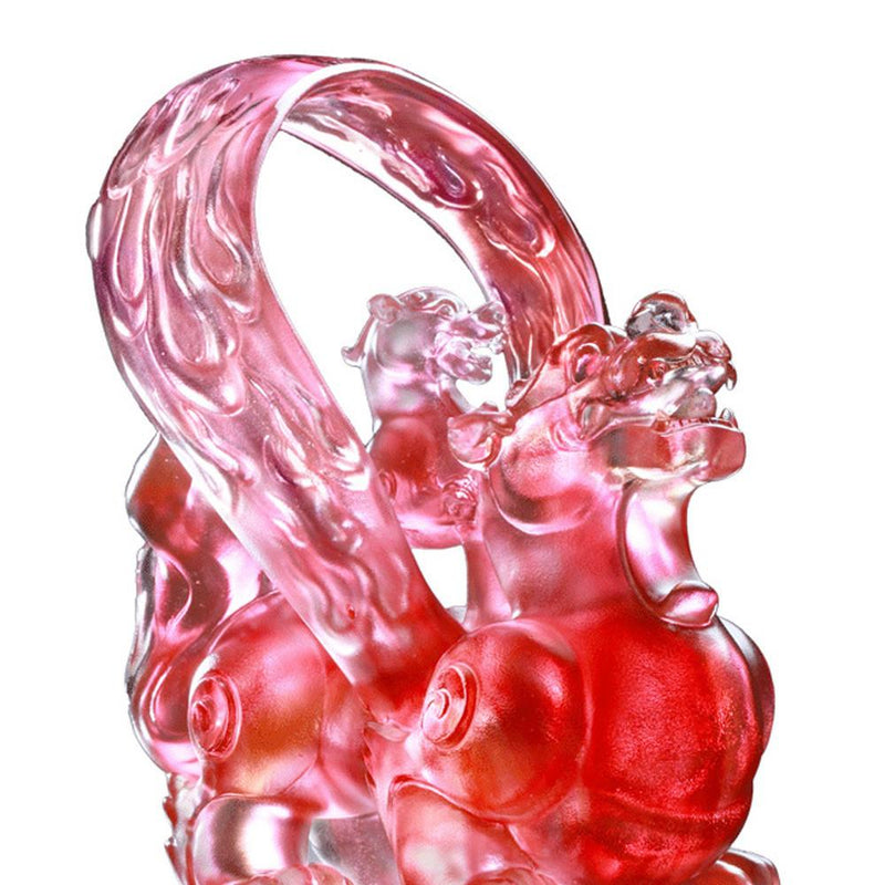 Crystal Mythical Creature, Pixiu, Welcoming Fortunes of this Vast World - LIULI Crystal Art