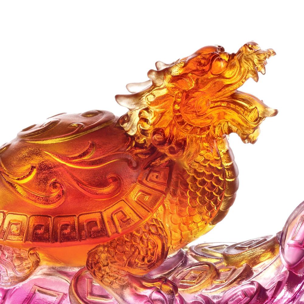 Crystal Mythical Creature, Guardian, Black Tortoise of the North-Xuanwu, Traversing Miles of Wind and Cloud - LIULI Crystal Art