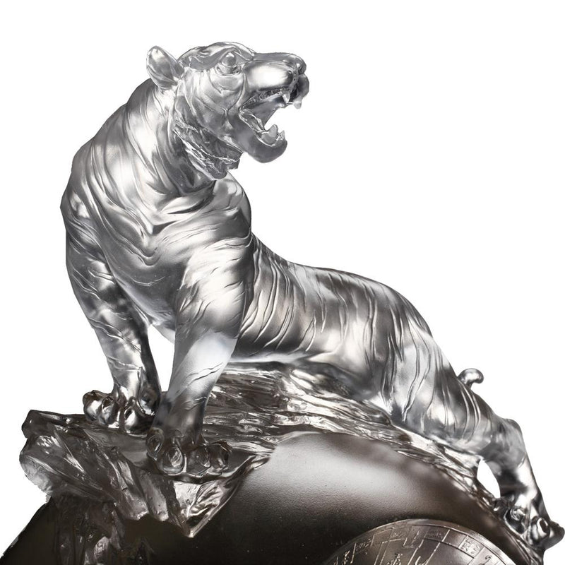 Crystal Animal, Tiger, Guardian, White Tiger of the West-Roar of the Tiger - LIULI Crystal Art