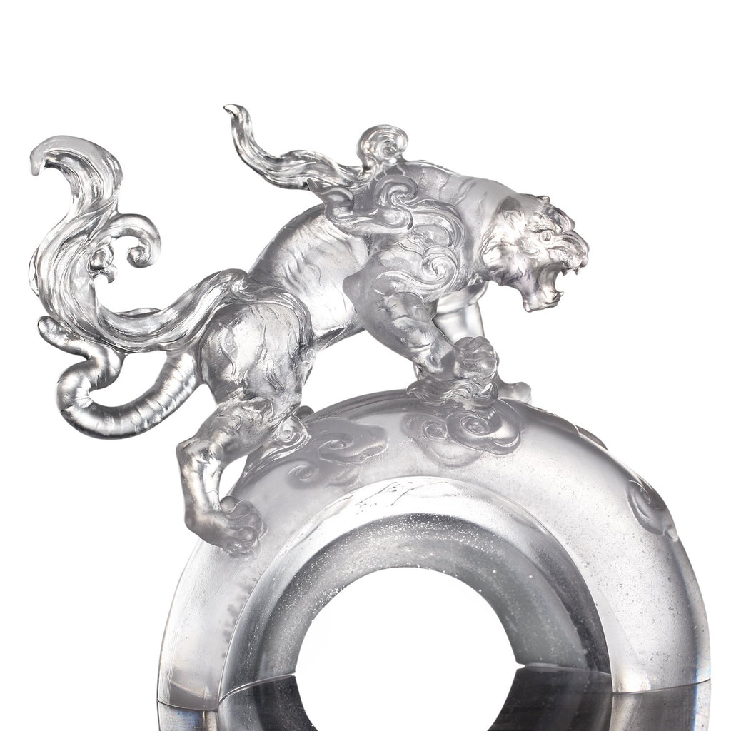 LIULI Crystal Art, Mythical Creature, Divine Tiger - Might
