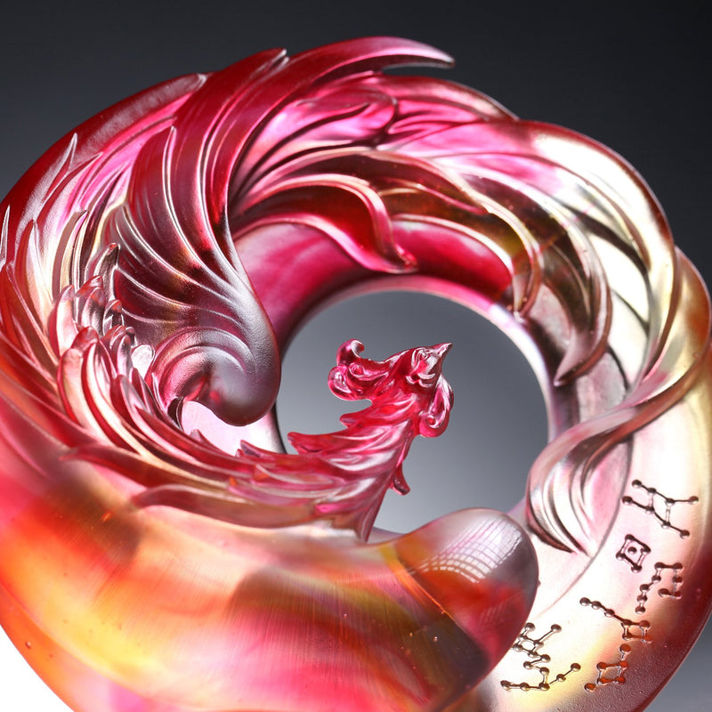 LIULI Crystal Art, Mythical Creature, Vermillion Bird - Illuminate