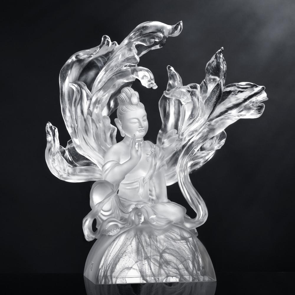 '-- DELETE -- Crystal Buddha, Guanyin, Only Love, Only Concern-Quiet Contemplation - LIULI Crystal Art